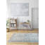 Tapis unique en laine noué à la main 3 pi 8 po x 6 pi 11 po nouvel âge Pitcock en bleu clair / gris / brun