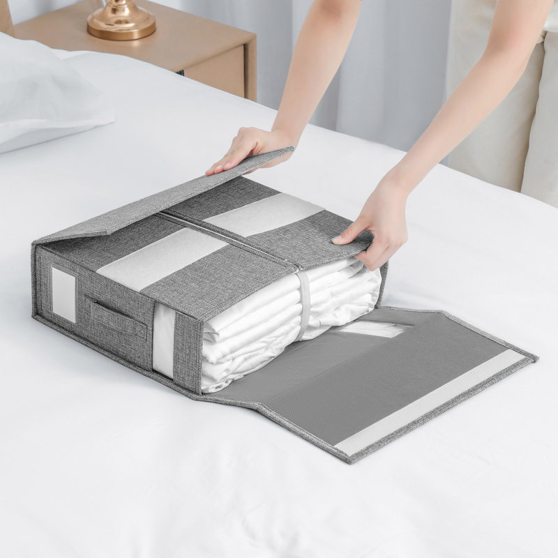 Ensemble de 4 draps avec fenêtre transparente, Gris