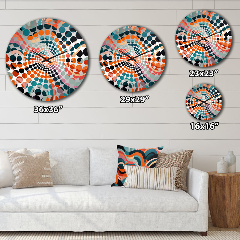Lundin - Horloge murale abstraite de style Mid-Century, Petit