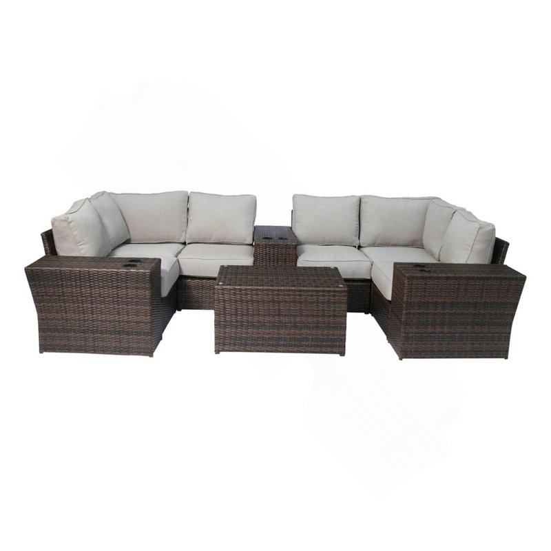 Ensemble de conversation pour 4 personnes avec coussins de patio pré-assemblés