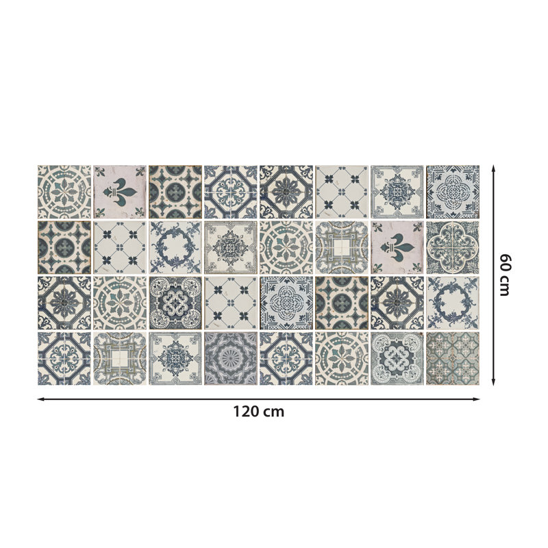 Décalcomanie murale carreaux bleus Azulejo