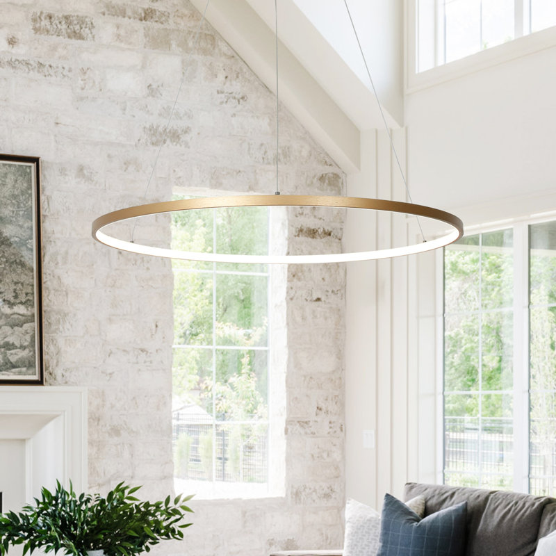 1 - Light LED Pendant, Gold, 0.8" H x 24" W x 24" D