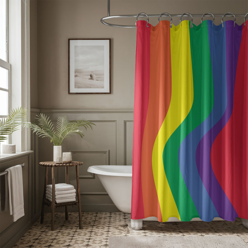 Funky Paper - Rideau de douche Premium, H 74 po x l 71 po