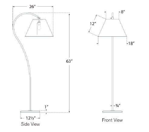 Dume Arched Floor Lamp, Hand-Rubbed Antique Brass