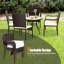 Chaises de salle à manger d'extérieur empilables avec coussin pour patio