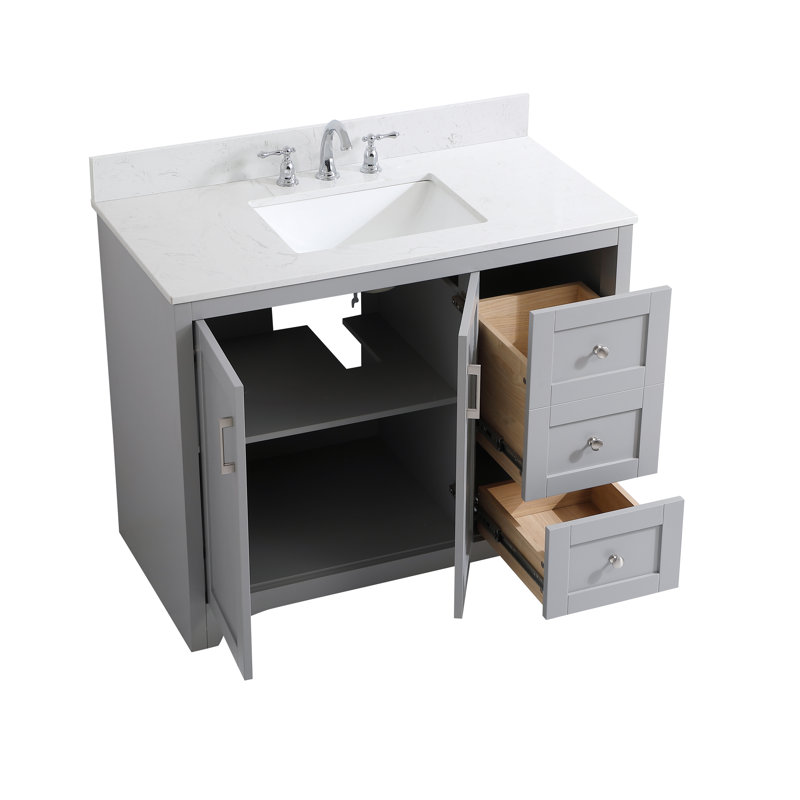 Ensemble de meuble-lavabo simple 42 po Moore, Gris