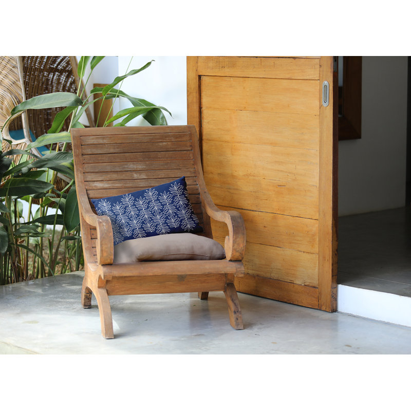  Housse et insert de coussin rectangulaire en polyester pour l'intérieur et l'extérieur, Blanc / bleu royal floral