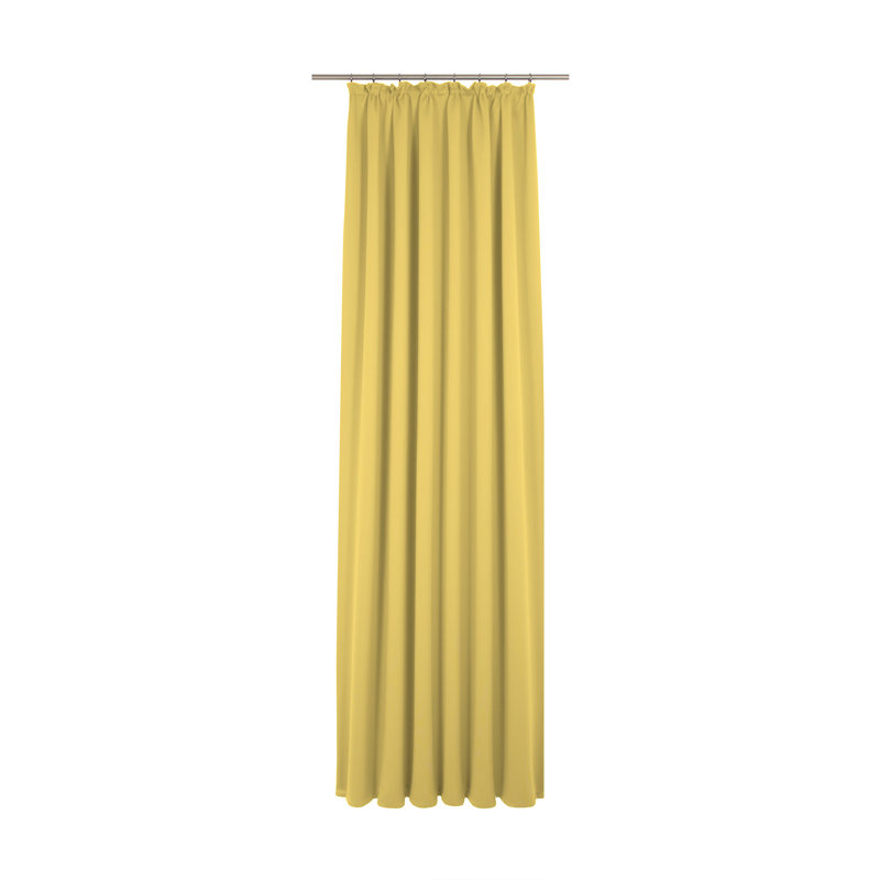 Yvette Pencil Pleat Blackout Single Curtain, 145cm Width x 225cm Drop, Yellow