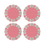 Pearl Bow Vegan Leather Round Pebble Placemat