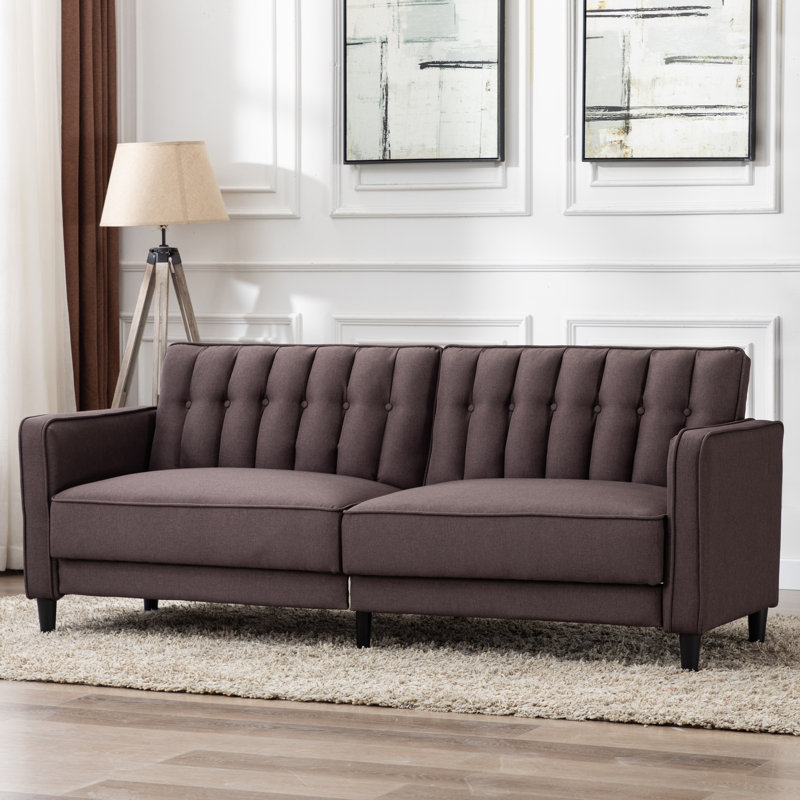 81'' Upholstered Convertible Sofa, Chocolate