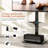 Tilt and Height Adjustable Floor TV Stand with Power Outlet and Adjustable AV Shelf