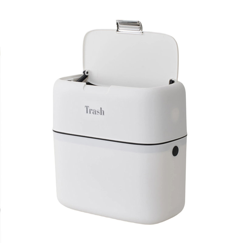 Kitchen Rubbish Bin - 7 L, White；sliver
