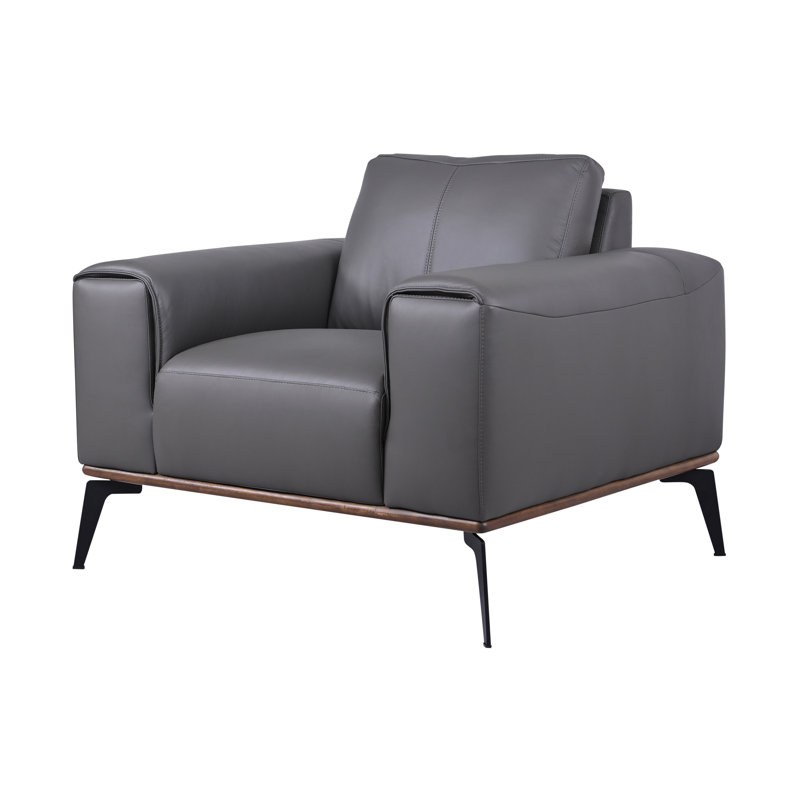 Fauteuil en cuir fleur 42 po Salpeter