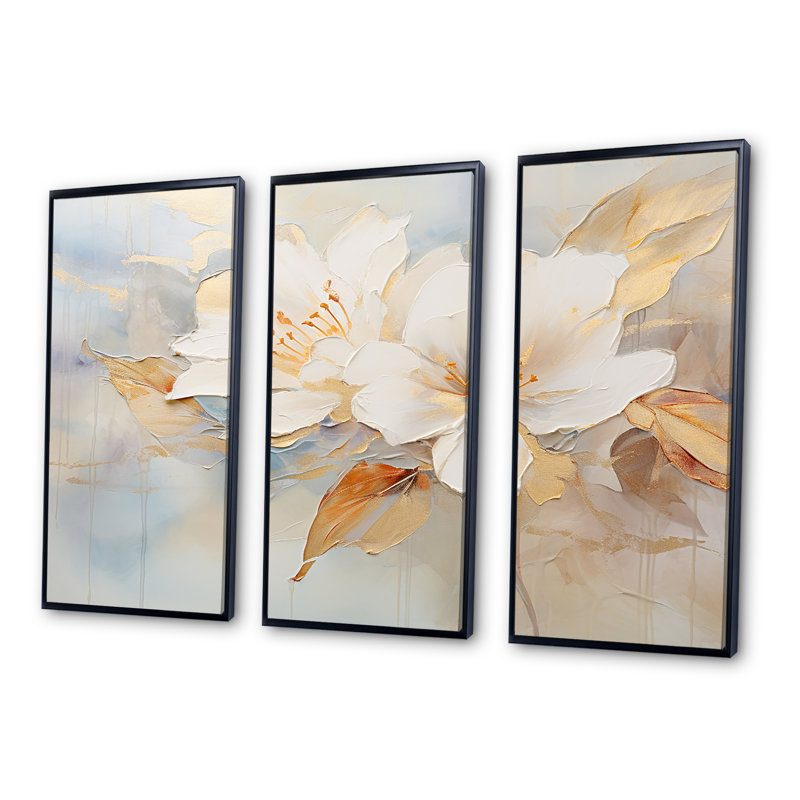 «Minimalist Rhododendron Petal Poetry II - Rhododendron», ensemble de reproduction d'art mural, Cadre flottant noir
