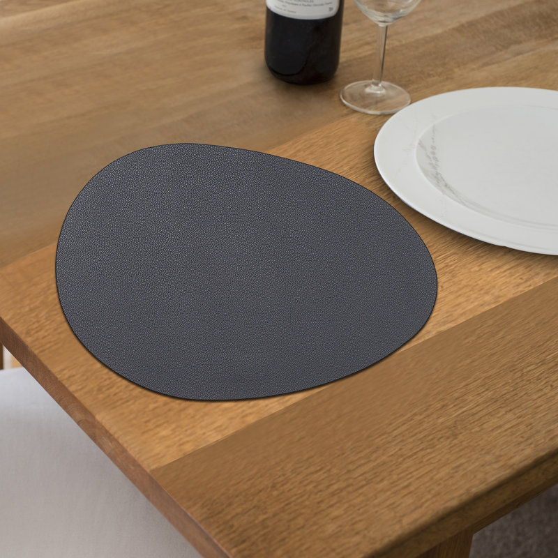 Ensemble de 12 napperons réversibles en plumes de couleur unie - Casa Casa, gris