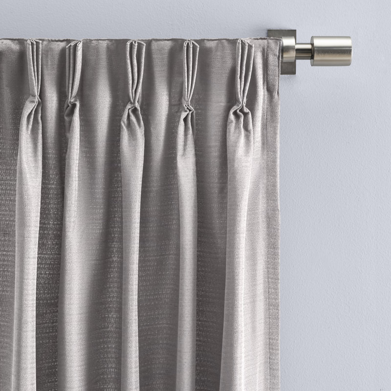 Switi Premium Pinch Pleat Pair Room Darkening Curtains w/ Back Tabs, Ash, 25" W x 96" L