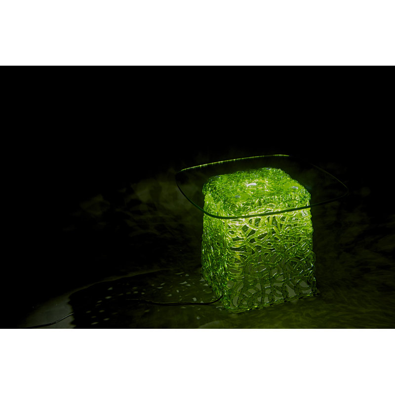 Stitch Premium Materials Pedestal Coffee Table, Jade Green