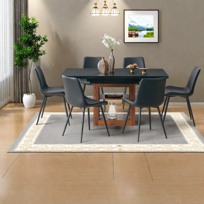 Ensembles de table de salle à manger extensibles, design moderne en bois aggloméré, idéal pour la maison et les réceptions