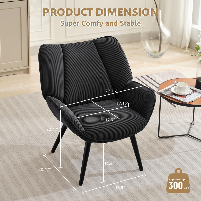 Upholstered Accent Chair, Gray
