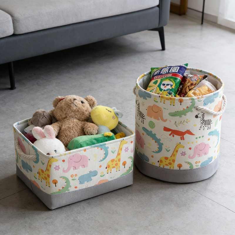 2 Pcs,Large Capacity Foldable Storage Basket With 3-Tier Design, Multifunctional Organizer For Toys, Laundry, And Household Items, Water-Resistant And Durable Fabric