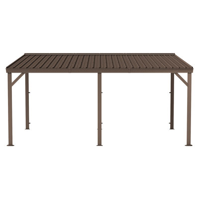 Pergola en métal avec système de drainage intégré, toit en acier galvanisé
