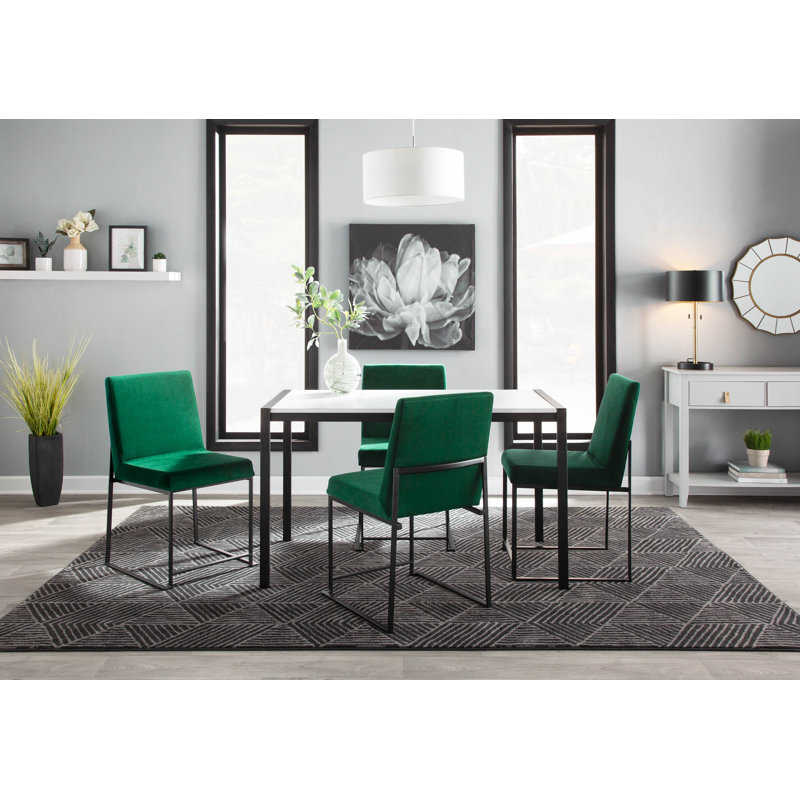 Chaise d'appoint rembourrée à haut dossier Brieon (ensemble de 2), Vert