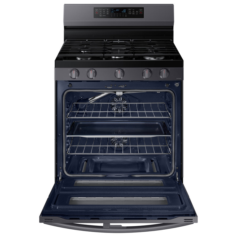 Samsung 6.0 cu. ft. Smart Freestanding Gas Range with Flex Duo & Air Fry, Black Stainless Steel