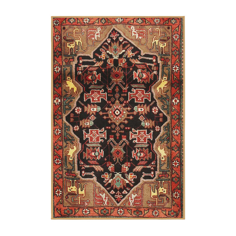 Tapis noir Southwestern, Rectangle 8 pi x 10 pi