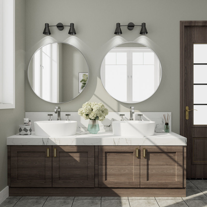 Miroir de salle de bain Molly Easy, Argent argent, 24 po x 24 po