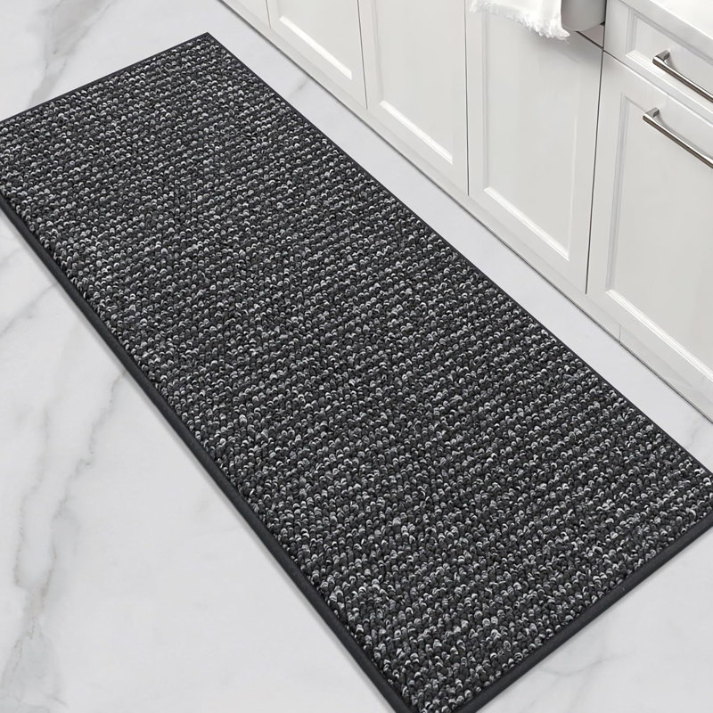 Tapis de cuisine super absorbants antidérapants 24 po x 60 po, Gris anthracite