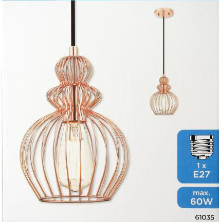 Yousef 1 - Light Geometric Pendant, Copper