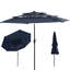 Parasol de marché octogonal à 3 niveaux avec lumières solaires et bouton-poussoir inclinable 10 pi
