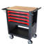 Chariot utilitaire 4 tiroirs avec roulettes et plateau en bois - Tablette réglable, option d'organisation de garage grande capacité