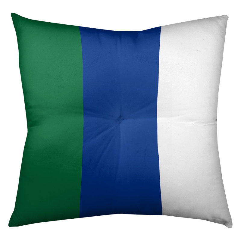 Coussin de sol touffeté, 26 po x 26 po, Côté blanc / Milieu bleu