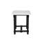 Table de bout carrée 24 po en bois massif et marbre blanc et noir