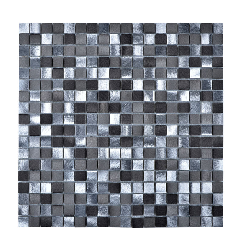 Carrelage mosaïque en aluminium gris aluminium brossé