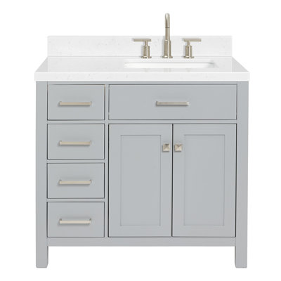 8_ARIEL Bristol 42 Single Sink Bathroom Vanity with Carrara White Quartz