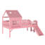 Lit mezzanine en bois massif avec lumières DEL, glissade et étoile en forme de lune-66286505-66286508