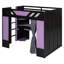 Full Loft Bed With Lighted Computer Desk, Keyboard Tray, Storage Shelves And Blackout Curtain-802844047