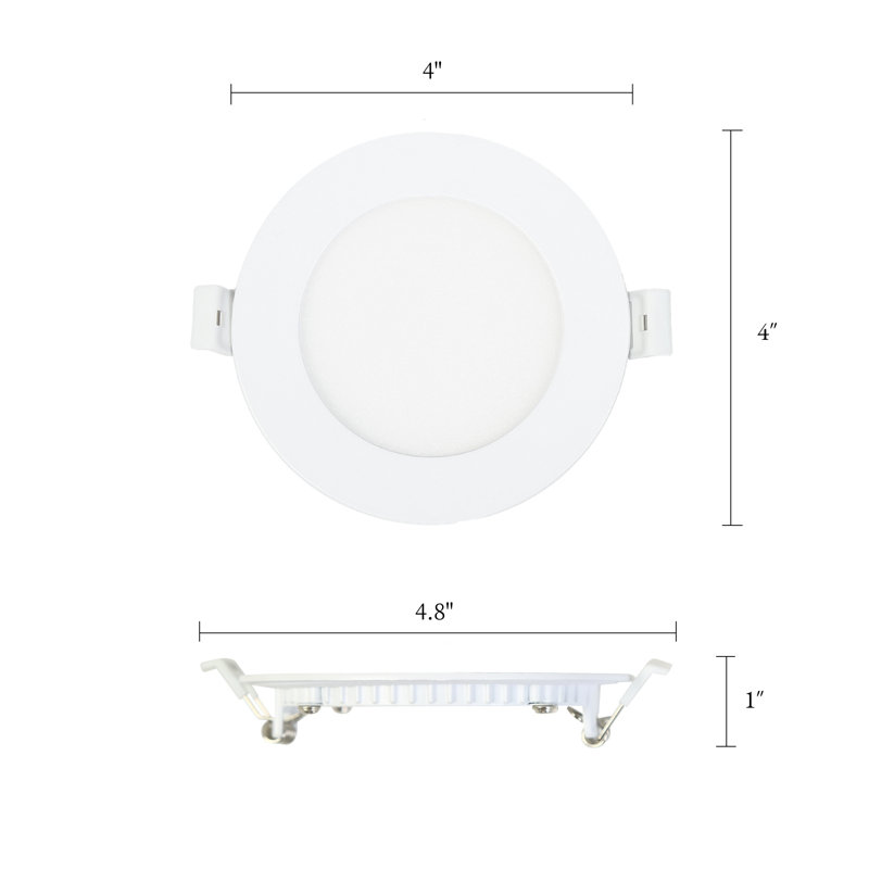 4"W Selectable Color Temperature Dimmable LED Canless Recessed Lighting Kit