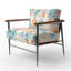 Chaise marocaine rembourrée avec accoudoirs pastel boho mandala-515522561