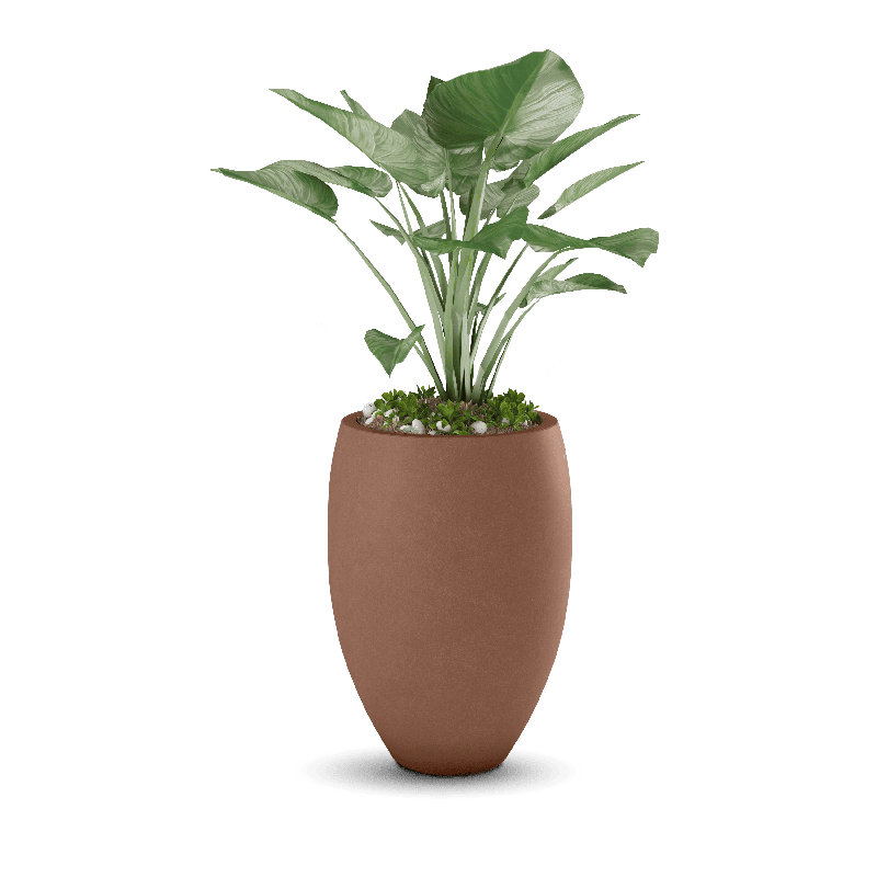 Brandy Concrete Planter, 23" H x 18" W x 18" D, Antique Rose