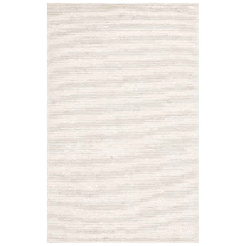 Tapis ivoire en laine, viscose et coton touffeté à la main Maynie, Rectangle 6 pi x 9 pi