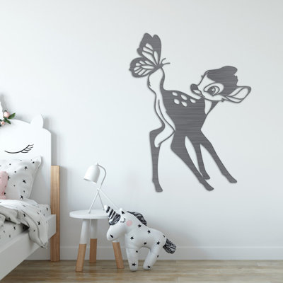 Art mural abstrait fauve et papillon - ACM argent (24 po x 18,4 po)