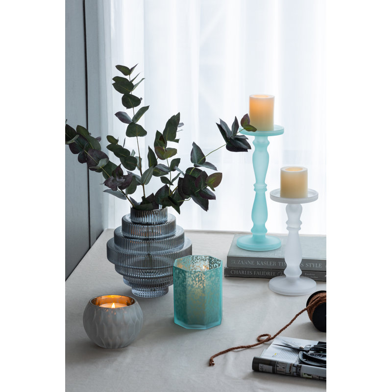 Ouragan de table en verre 5,9 po, Bleu