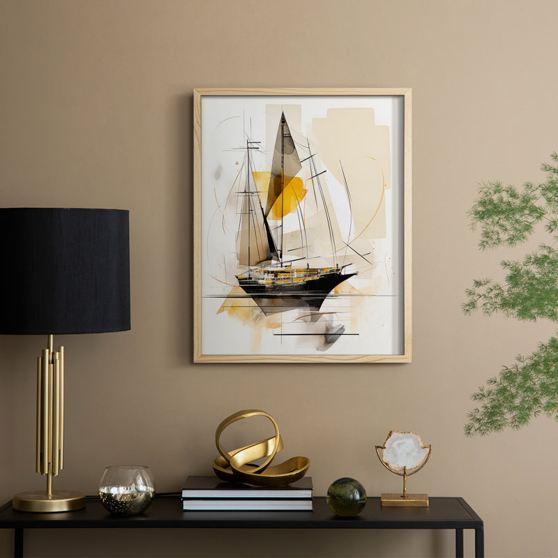 NAUTICAL Series CCCCLX, reproduction d'art encadrée - bois massif, H 21 po x l 17 po
