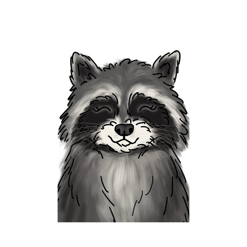 Raccoon by Katie Bryant - Wrapped Canvas Gallery-Wrapped Canvas Giclée, 20.32 cm H x 30.48 cm W