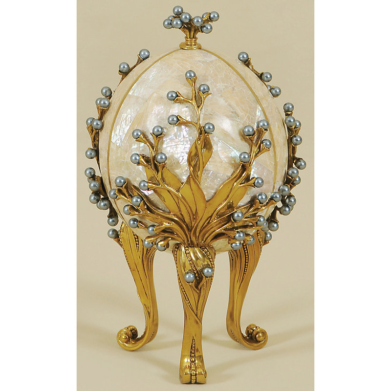 Carl Decorative Oyster Shell Inlaid Egg Sculpture