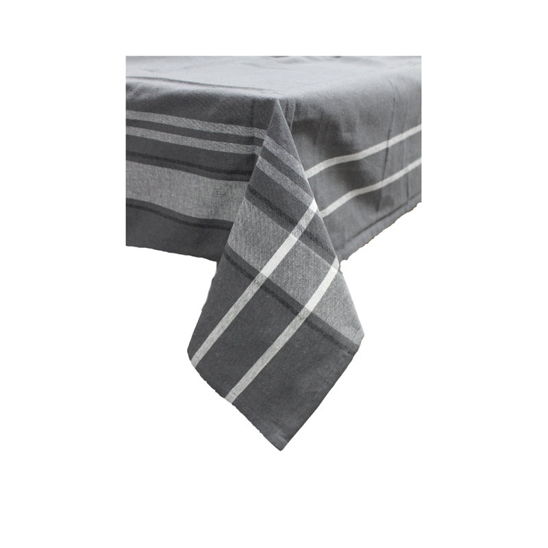 Nappe de couleur unie en mélange de coton, Gris charbon, 90 po x 60 po