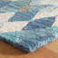 Deer Leap Blue Hand Hooked Wool Rug-899795587